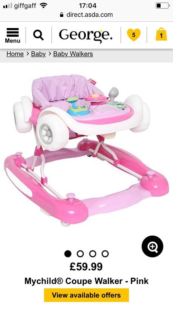 vtech baby walker pink asda